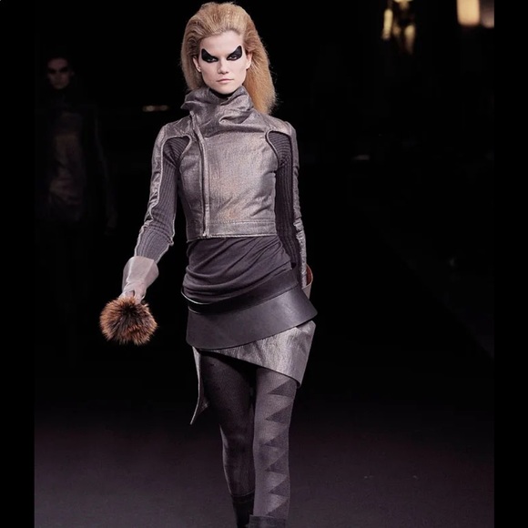 Rick Owens Jackets & Blazers - Rick Owens knit and leather bikers jacket blood 🩸 red 42/S